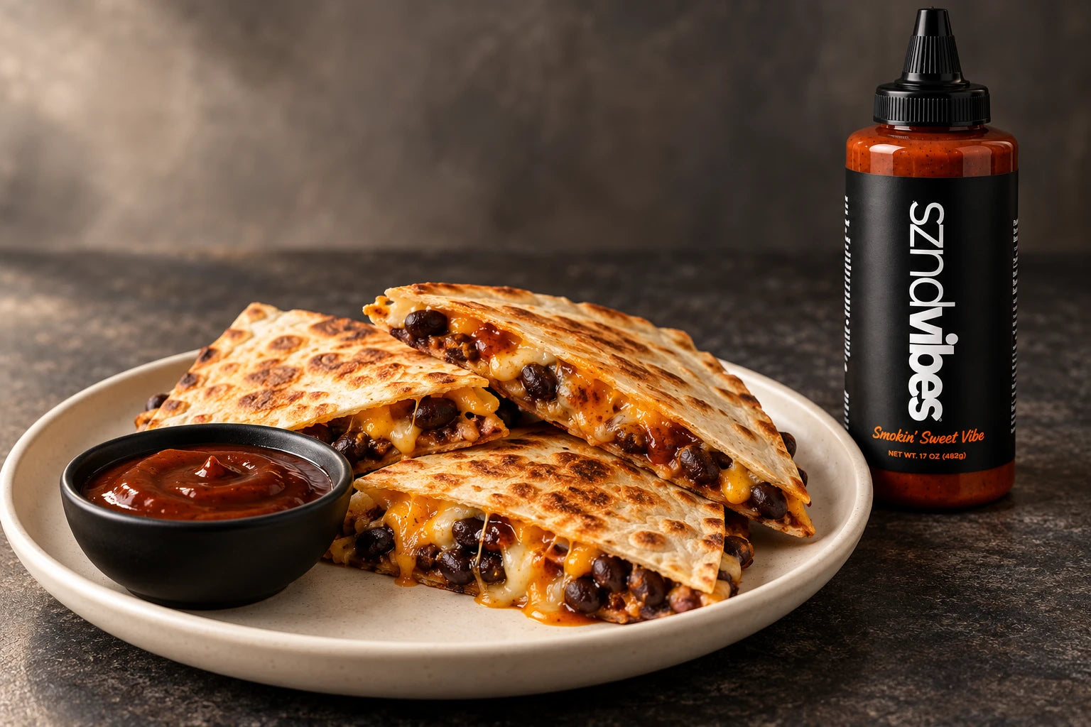 Smokin’ Sweet bean quesadillas