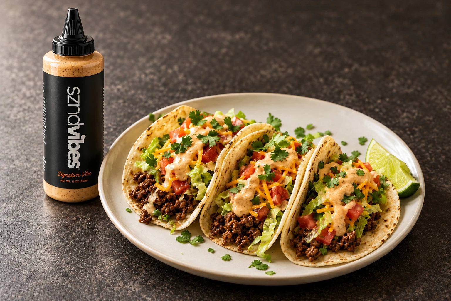 Homemade tacos with Signature Sauce
