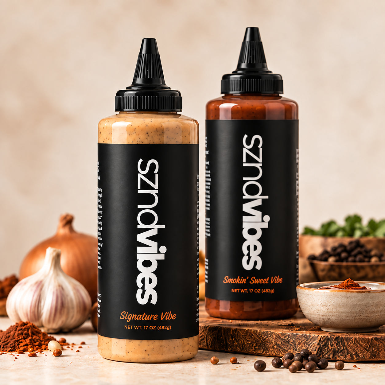 SZND Vibes Signature and Smokin Sweet sauces